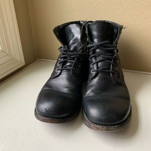 Frye Round Toe Lace-Up Boots